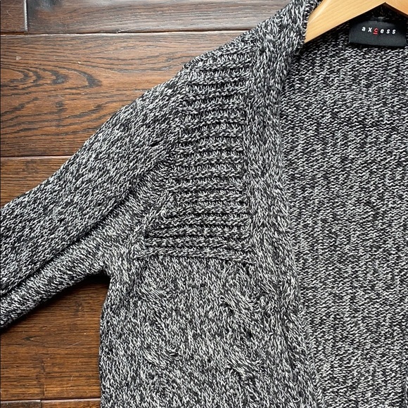 Axcess black marled open cardigan - Picture 6 of 7